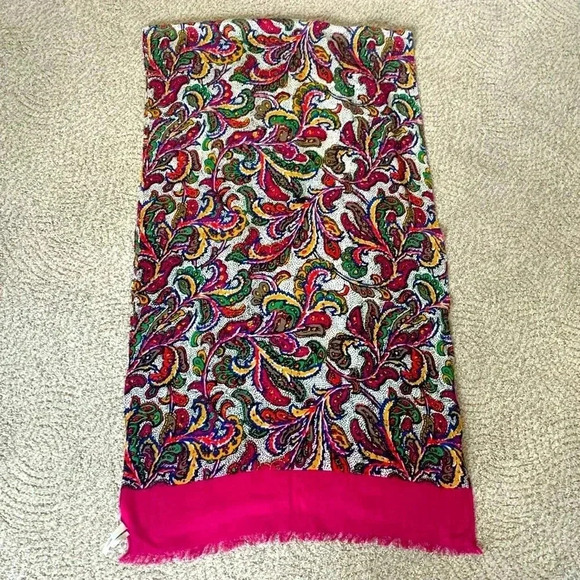 Talbots colorful paisley scarf - Picture 1 of 7